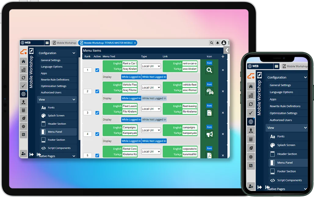 IOS Management Panel