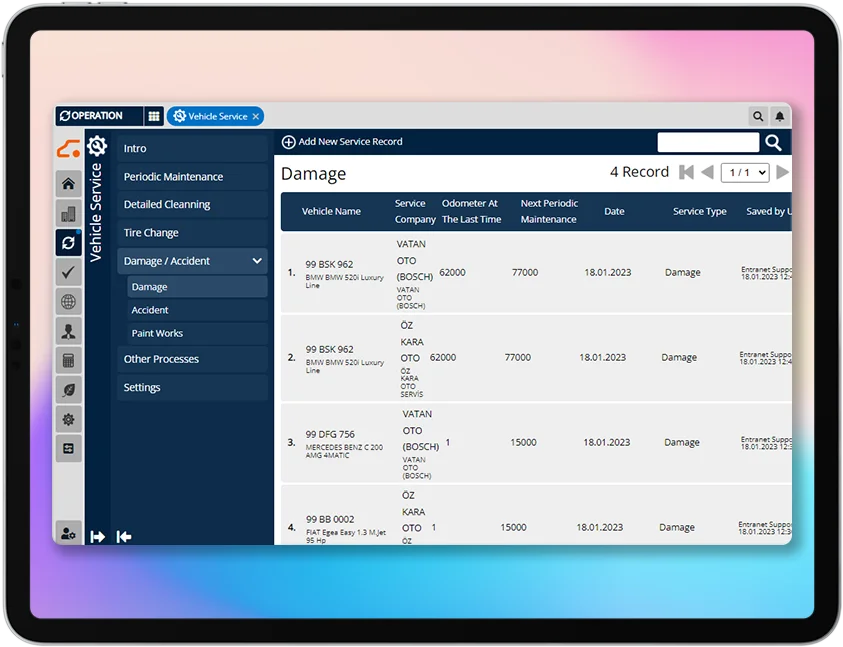 Damage and Accident Management