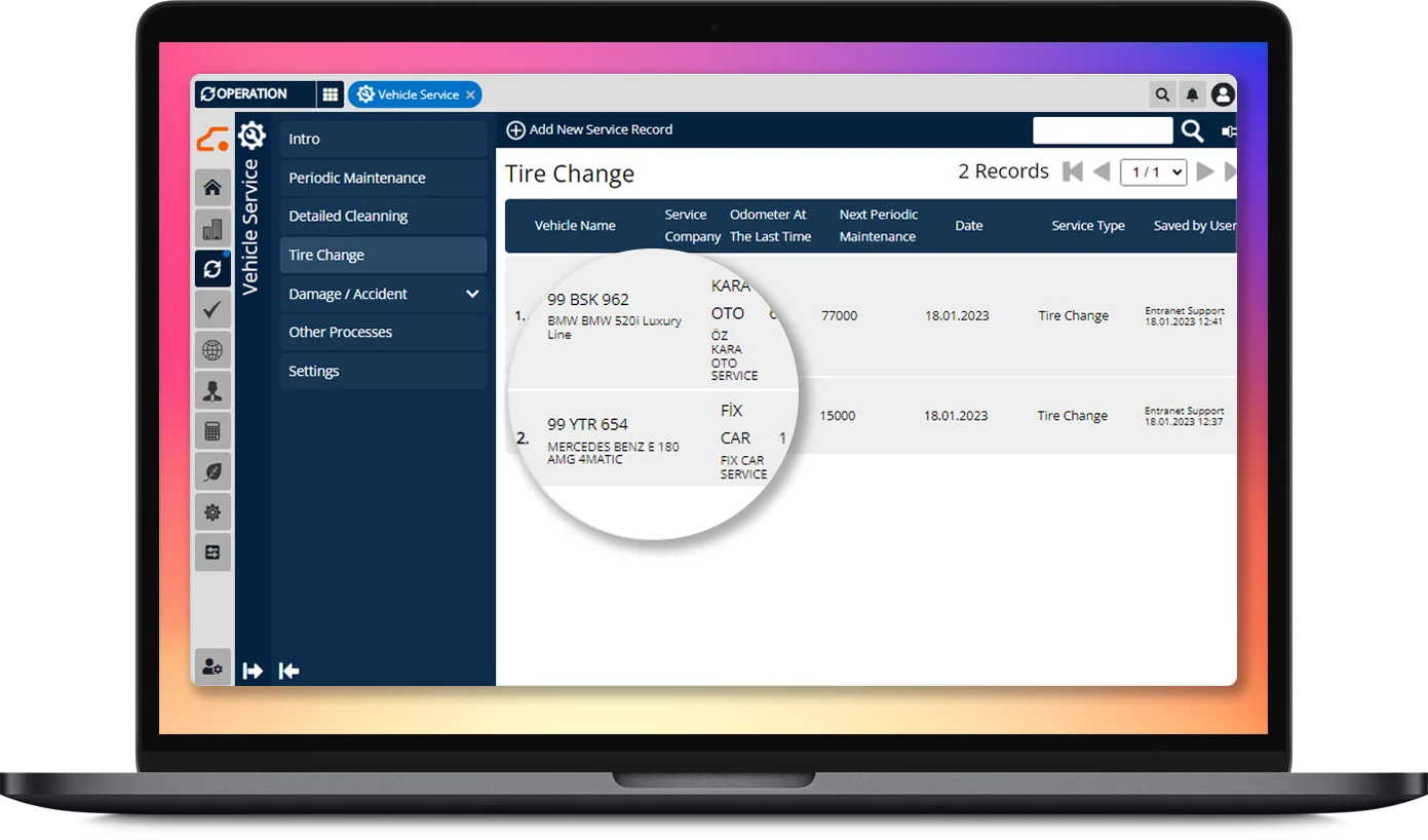 Tire Change Management