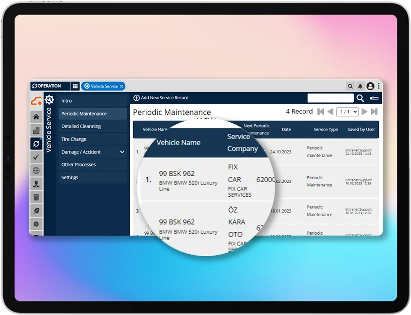 Periodic Maintenance Management